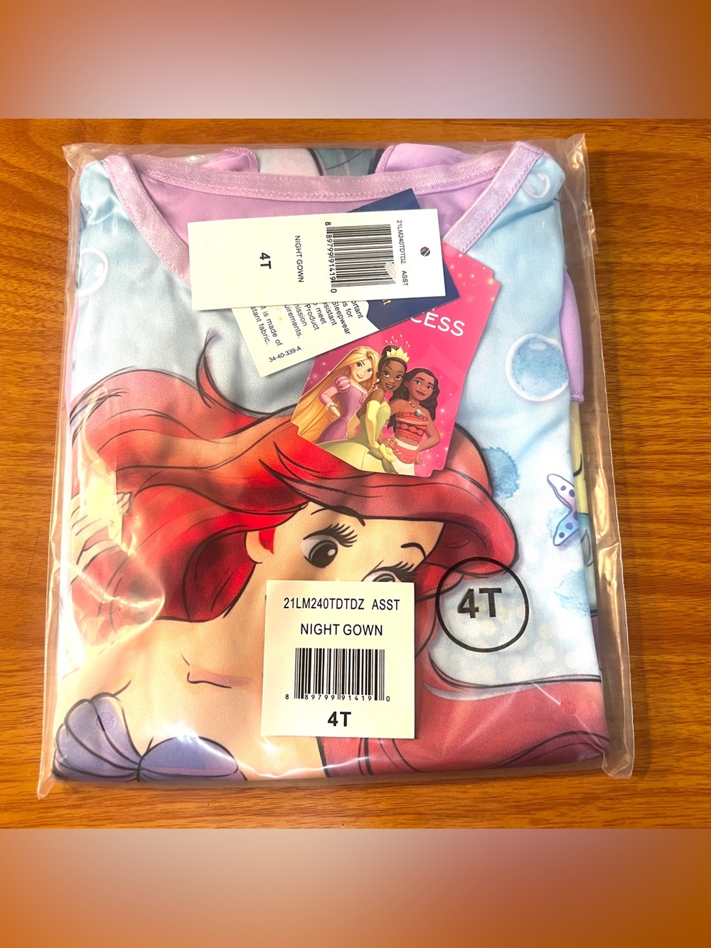 NWT Disney The Little Mermaid Sleeveless Nightgown 4T
